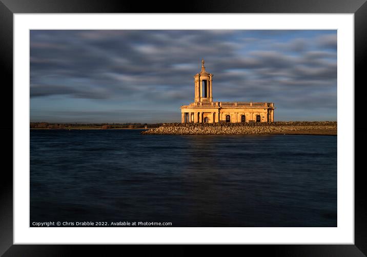 Winter sun at Normanton Church Framed Mounted Print by Chris Drabble