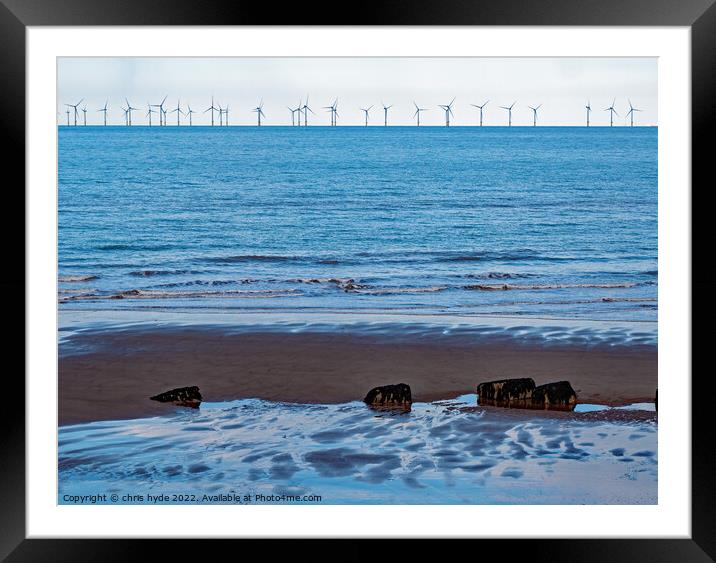 wind turbines on humberside Framed Mounted Print by chris hyde