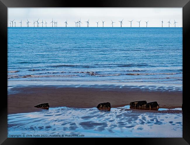 wind turbines on humberside Framed Print by chris hyde