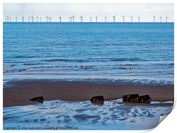 wind turbines on humberside Print by chris hyde