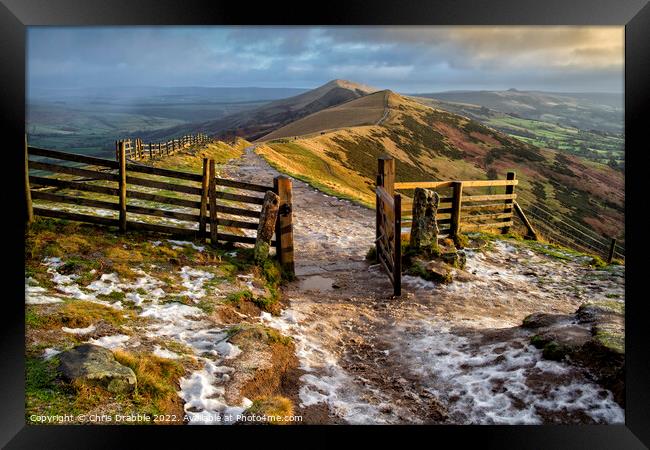 The Great Ridge at Dawn Framed Print by Chris Drabble