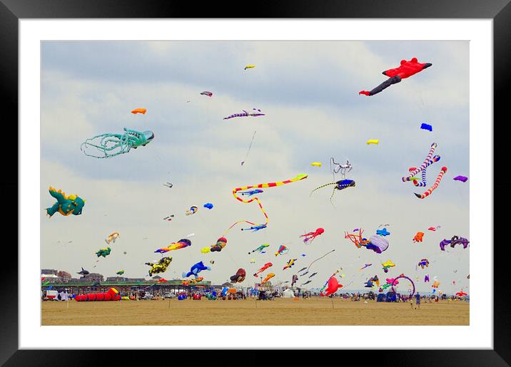 Lytham St. Annes kite festival. Framed Mounted Print by David Birchall
