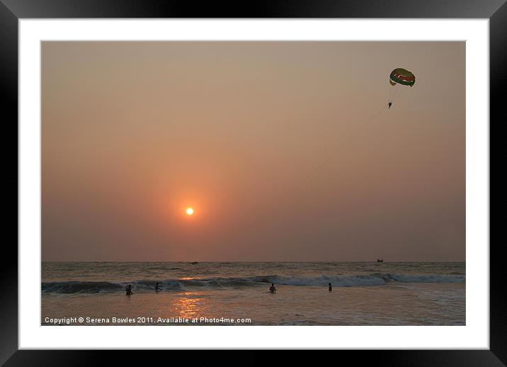 Parasailing Benaulim Beach, Goa, India Framed Mounted Print by Serena Bowles