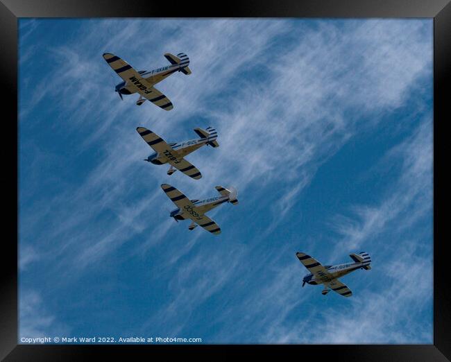 Light Aircraft in Formation. Framed Print by Mark Ward