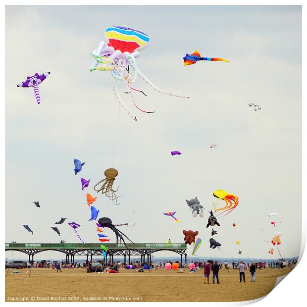 Lytham St. Annes kite festival. Print by David Birchall