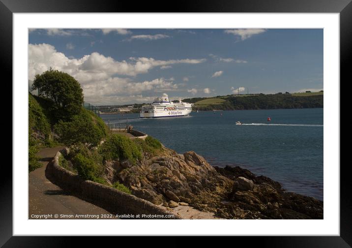 Brittany Ferries Pont Aven Framed Mounted Print by Simon Armstrong