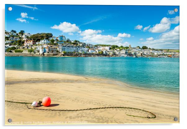 Salcombe harbour from the beach at East Portlemouth Acrylic by Justin Foulkes