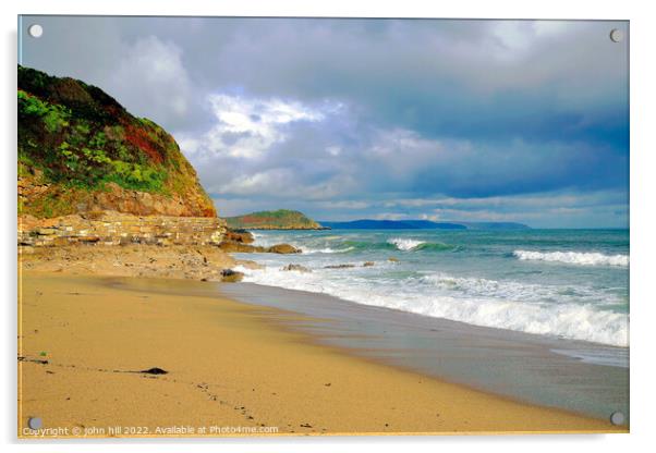 Cornish coastline. Acrylic by john hill