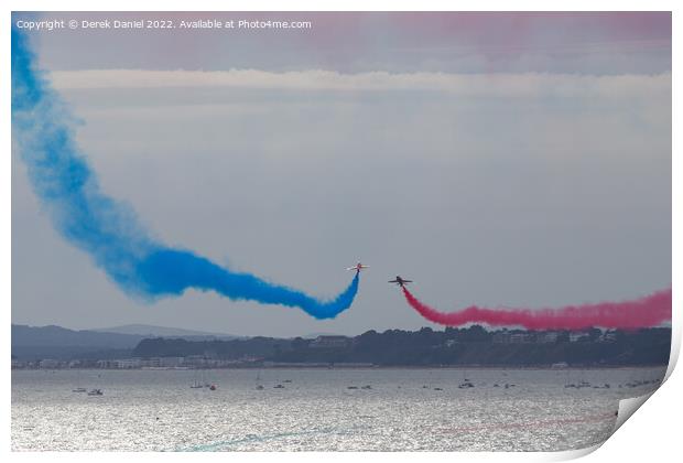 Red Arrows Bournemouth Air Show 2022 Print by Derek Daniel