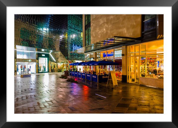 A wet night in Leicester. Framed Mounted Print by Bill Allsopp