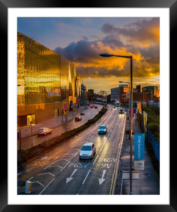 Sunset in Leicester. Framed Mounted Print by Bill Allsopp
