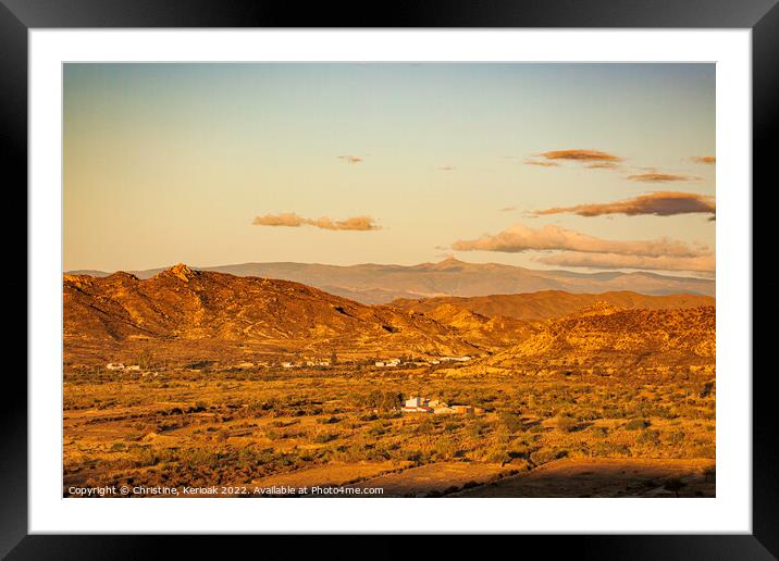 Golden view from Urcal, Andaucia Framed Mounted Print by Christine Kerioak