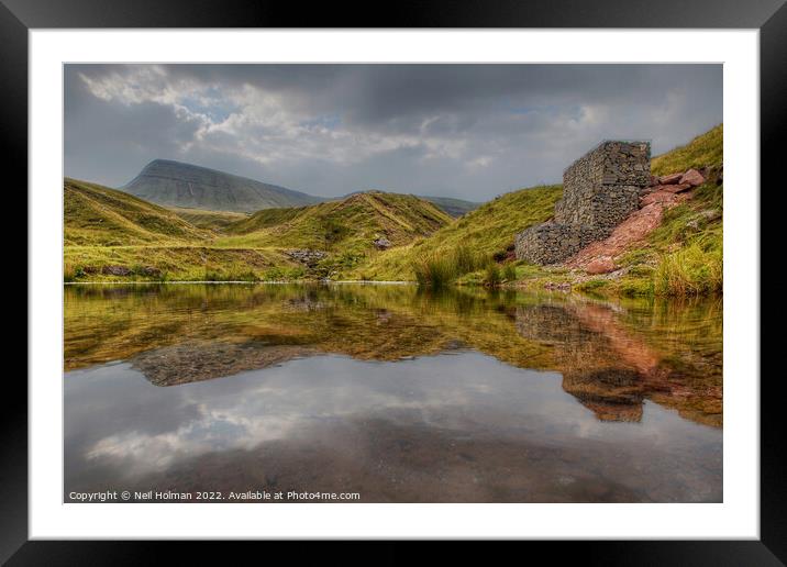 Black Mountain's Reflections Framed Mounted Print by Neil Holman