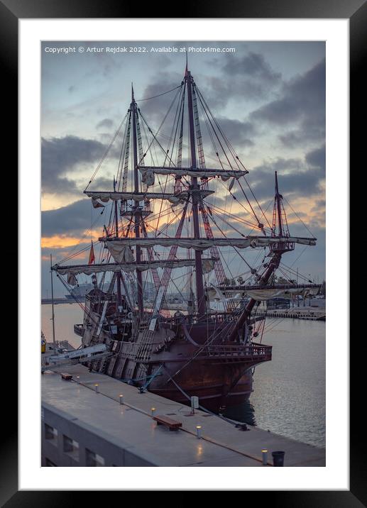 Spain sailling ship Framed Mounted Print by Artur Rejdak