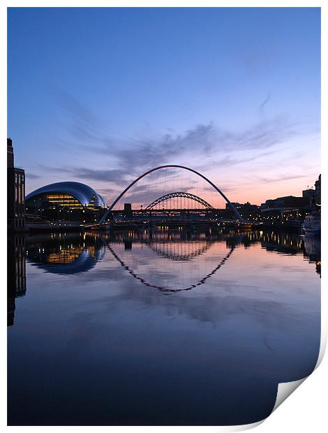 Bridges on the River Tyne Print by Andrew Bradshaw