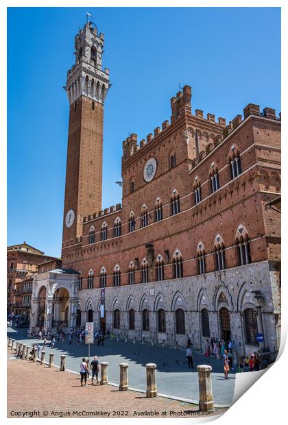 Torr del Mangia and Palazzo Pubblico Siena Tuscany Print by Angus McComiskey