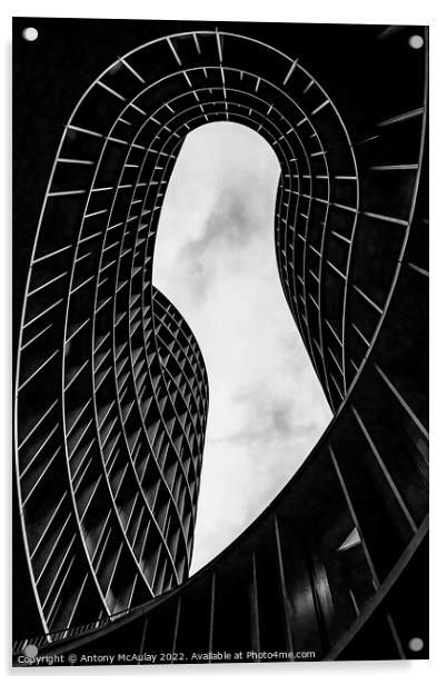 Copenhagen Axel Towers Through the Keyhole Acrylic by Antony McAulay