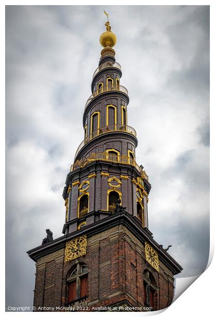 Copenhagen Church of Our Saviour Print by Antony McAulay