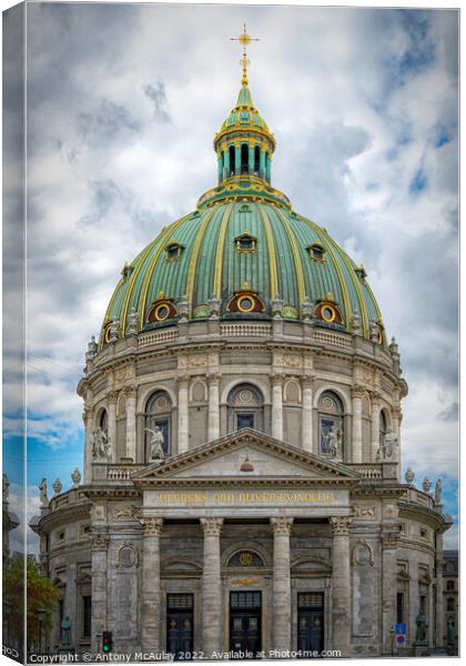 Copenhagen Frederiks Church Canvas Print by Antony McAulay