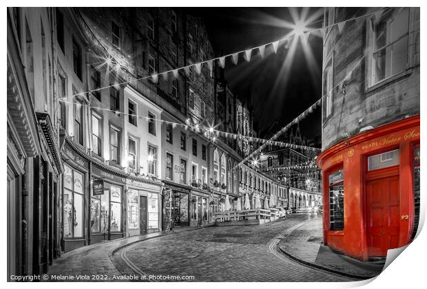 Edinburgh West Bow and Victoria Street - Colourkey Print by Melanie Viola