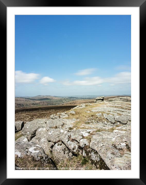 Haytor Tor On Dartmoor, Devon On A Late Spring Day Framed Mounted Print by Peter Greenway
