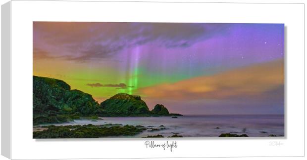 Pillars of light northern lights aurora borealis Canvas Print by JC studios LRPS ARPS