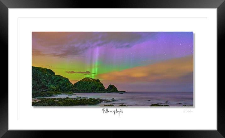 Pillars of light northern lights aurora borealis Framed Mounted Print by JC studios LRPS ARPS