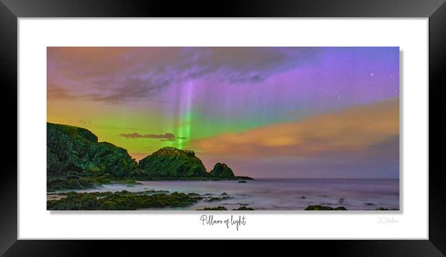 Pillars of light northern lights aurora borealis Framed Print by JC studios LRPS ARPS