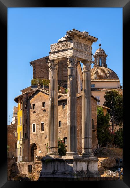 Temple of Vespasian and Titus in Rome Framed Print by Artur Bogacki