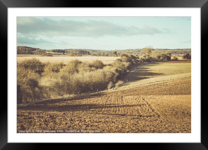 The Rural Oxfordshire Countryside In Winter - Stonesfield Framed Mounted Print by Peter Greenway