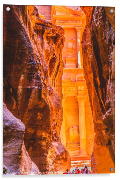 Hikers Outer Sig Yellow Treasury Morning Entrance  Acrylic by William Perry