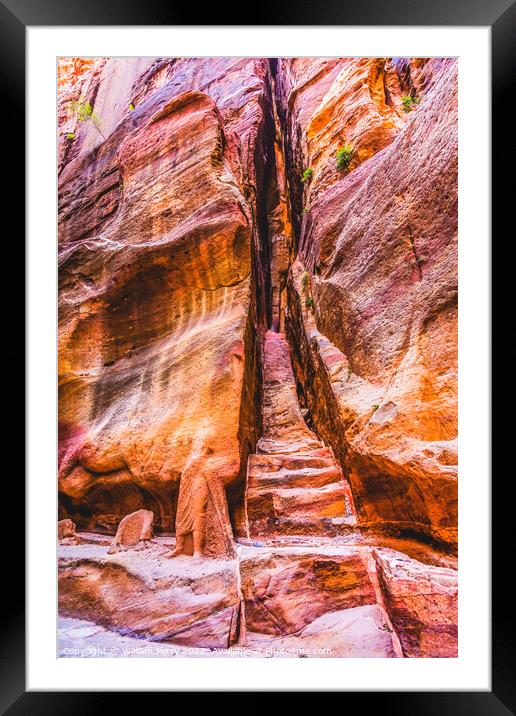 Carved Stairway Outer Siq Canyon Entrance Petra Jo Framed Mounted Print by William Perry