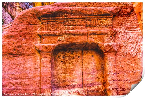 Tomb Outer Siq Canyon Entrance Petra Jordan  Print by William Perry