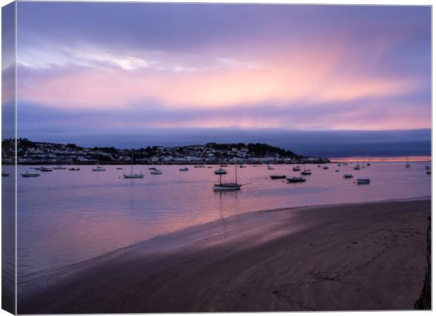 Moody Sunset over Appledore Canvas Print by Tony Twyman