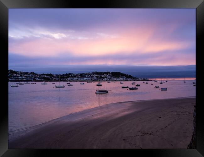 Moody Sunset over Appledore Framed Print by Tony Twyman