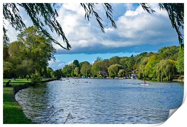 Thames Promenade at Caversham Print by Joyce Storey