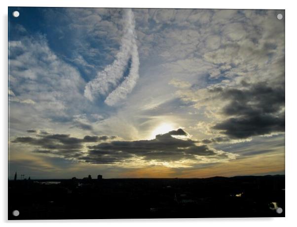 Dramatic Evening Sky Acrylic by Stephanie Moore