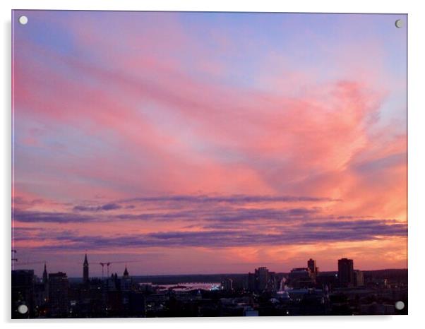 Ottawa Sunset Acrylic by Stephanie Moore