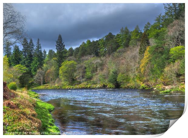 River Spey Spring Light Morning Speyside Highland Scotland Print by OBT imaging
