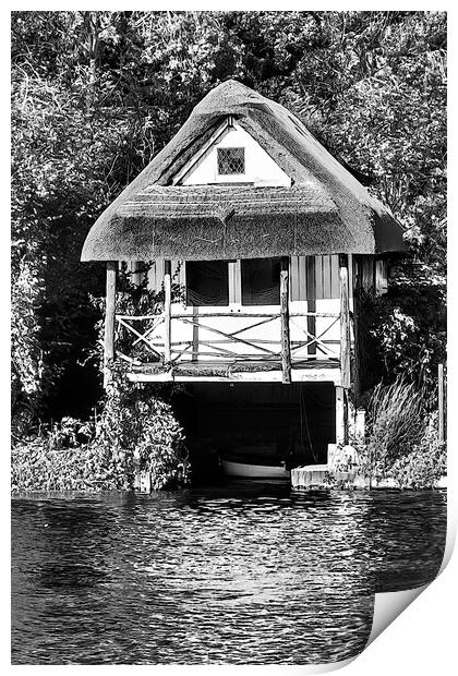 Thatched Boathouse Print by Joyce Storey