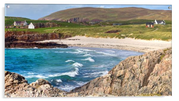 Clachtoll Bay & Fisherman's Salmon Bothy Assynt Highland Scotland Acrylic by OBT imaging