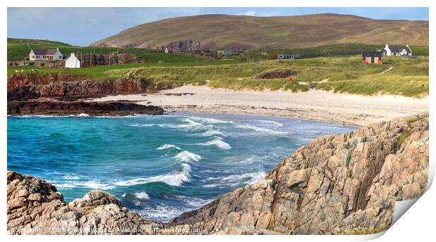 Clachtoll Bay & Fisherman's Salmon Bothy Assynt Highland Scotland Print by OBT imaging