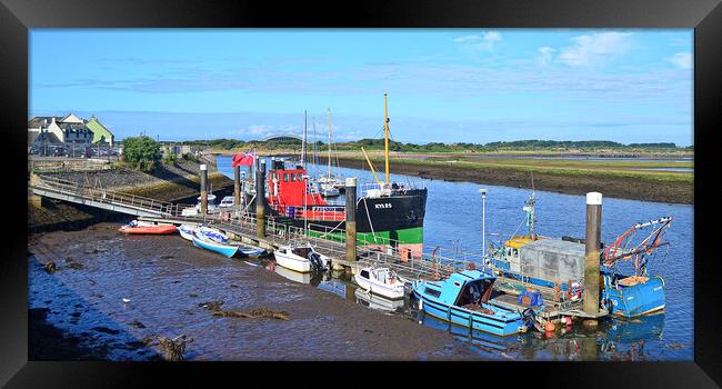 Boats at pontoon at Irvine harbour Framed Print by Allan Durward Photography