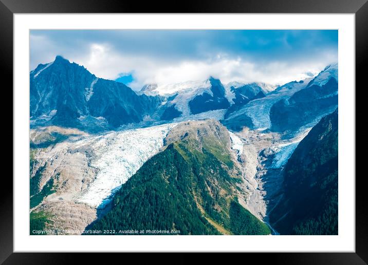 Detail of alpine glaciers with brittle snow and ice. Framed Mounted Print by Joaquin Corbalan