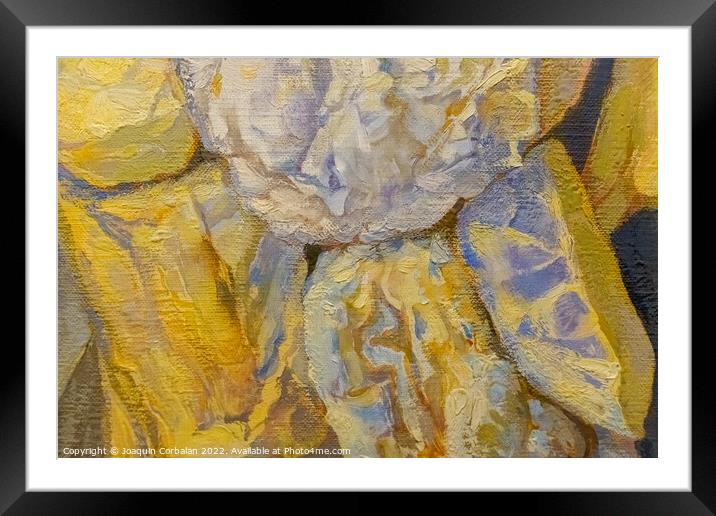 Colorful details of a dry oil painting, background with real tex Framed Mounted Print by Joaquin Corbalan