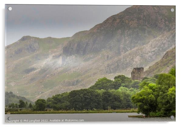 Llyn Padarn and Snowdonia Mountain range Acrylic by Phil Longfoot