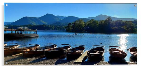 Derwentwater Boats Acrylic by Michele Davis