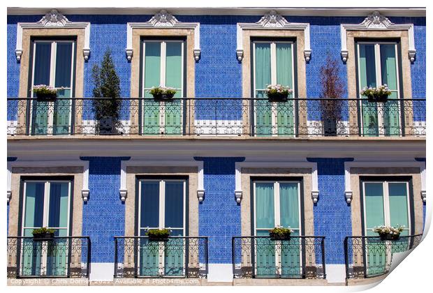 Beautiful Balconies in Lisbon, Portugal Print by Chris Dorney