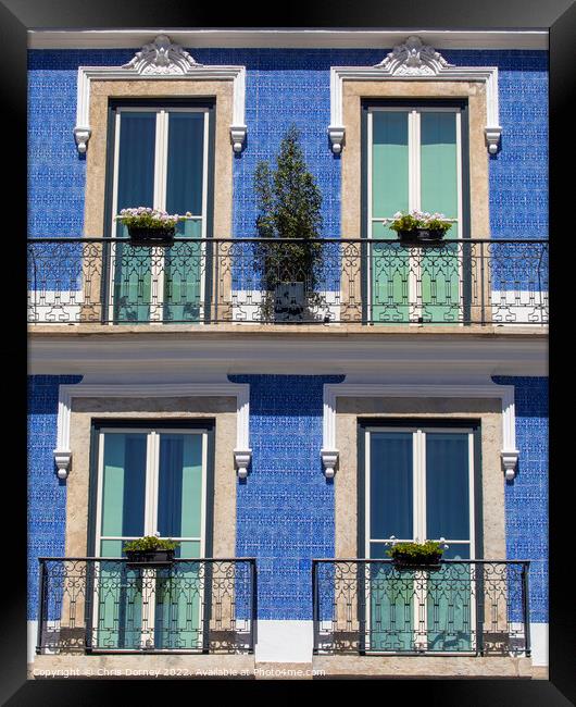 Beautiful Balconies in Lisbon, Portugal Framed Print by Chris Dorney