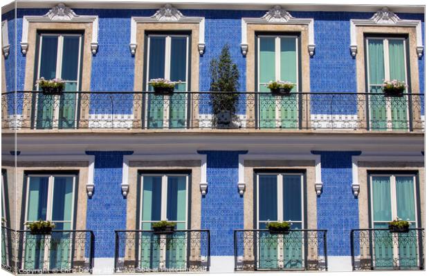 Beautiful Balconies in Lisbon, Portugal Canvas Print by Chris Dorney